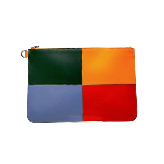 Burberry Clutch Bag Multi Color Leather EUC