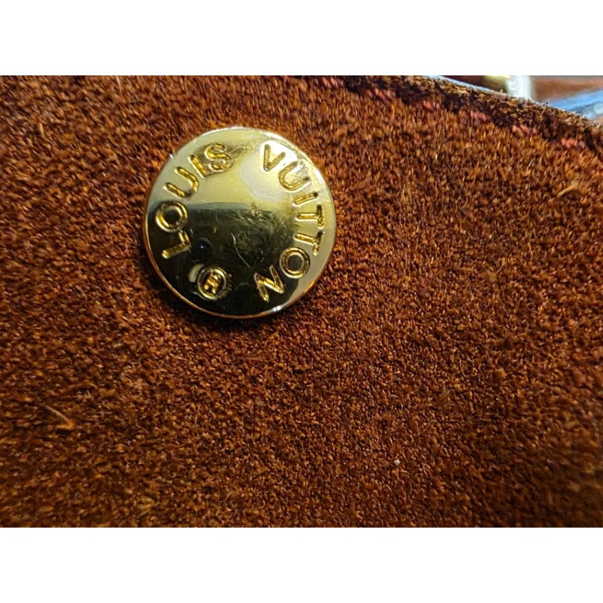 LOUIS VUITTON LIMITED EDITION HAVANE STAMPED TRUNK PM SUEDE CROCODILE LEATHER