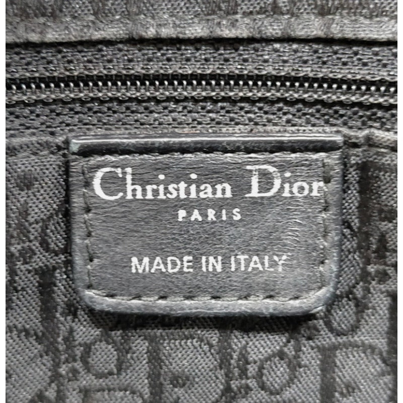 Christian Dior Black Patent Cannage Calfskin Large Lady Dior Bag EUC
