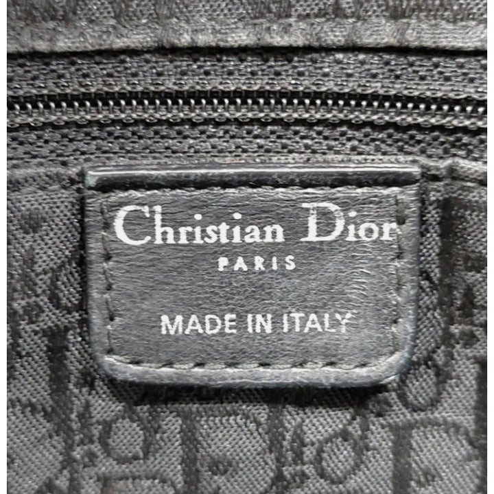 Christian Dior Black Patent Cannage Calfskin Large Lady Dior Bag EUC