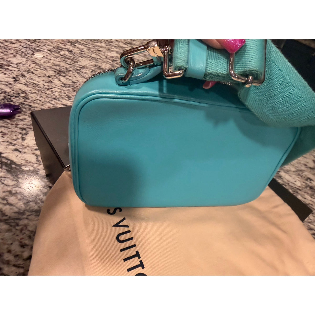 Louis Vuitton Blue Monogram Utility Crossbody COA Pristine