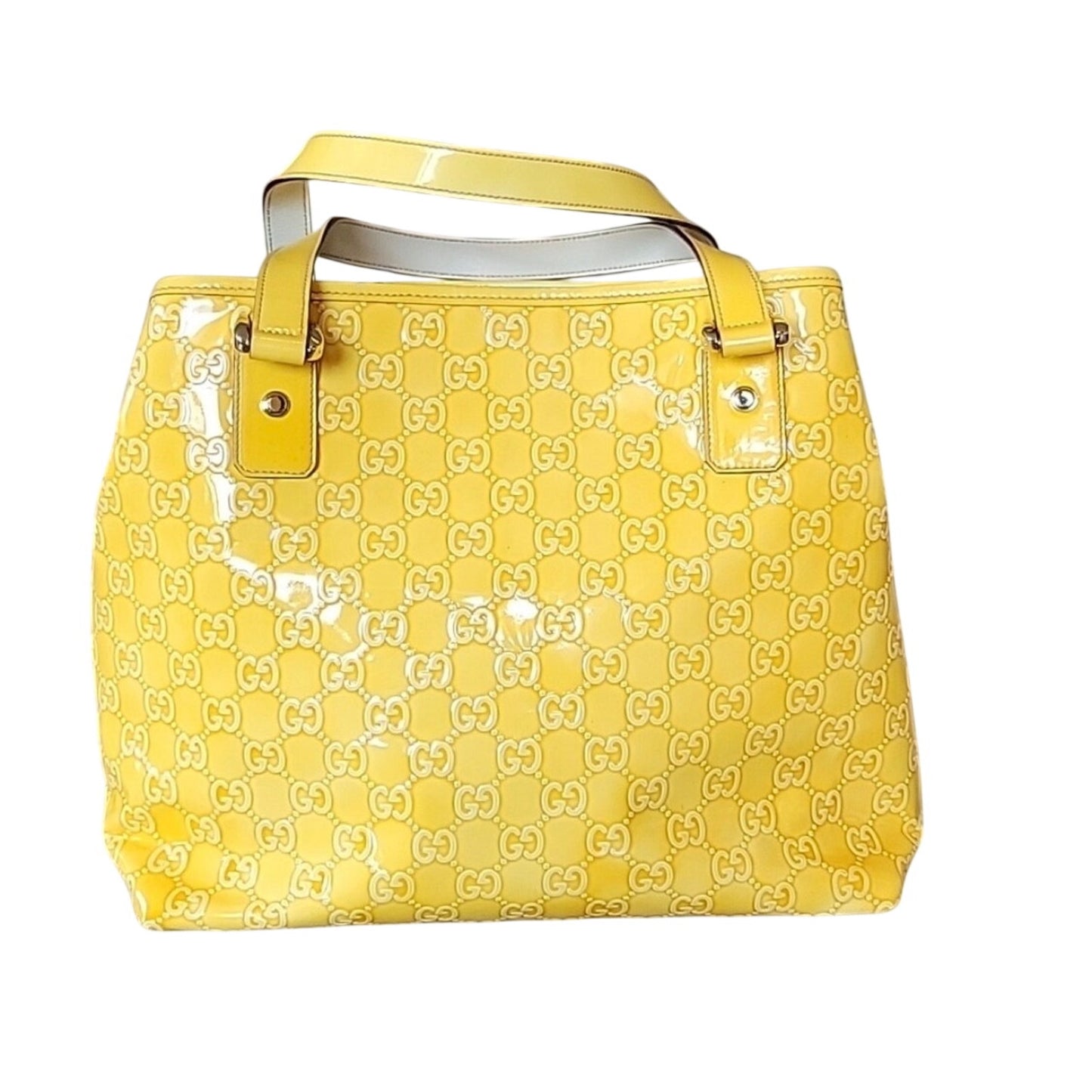 Gucci Vintage Patent Yellow Tote - Pristine