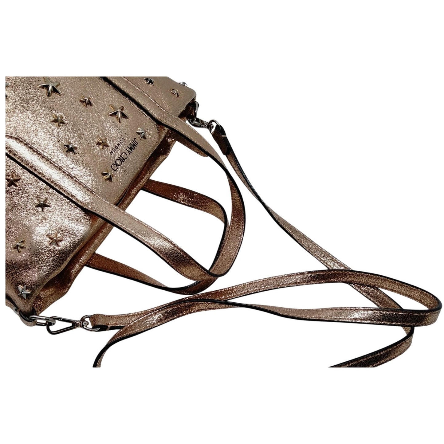 JIMMY CHOO Hand Bag Rose Gold Leather