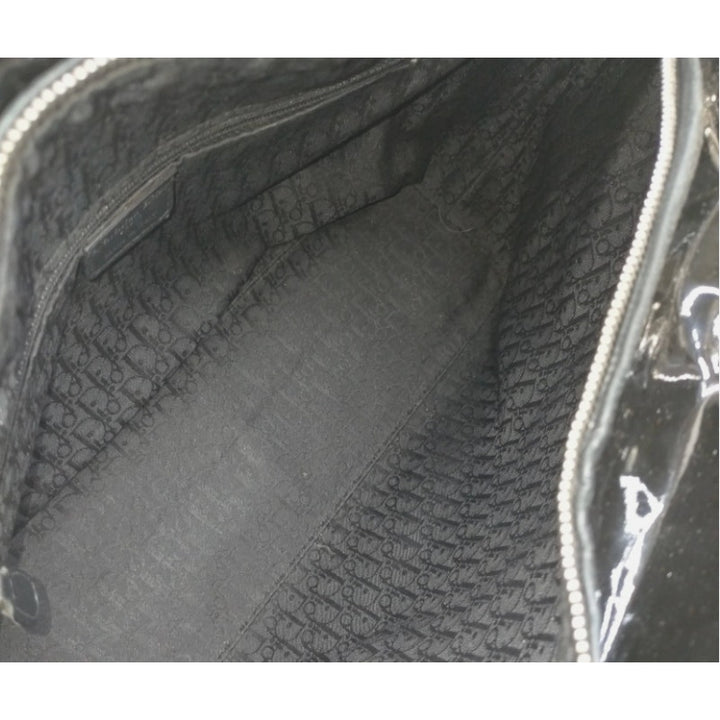 Christian Dior Black Patent Cannage Calfskin Large Lady Dior Bag EUC