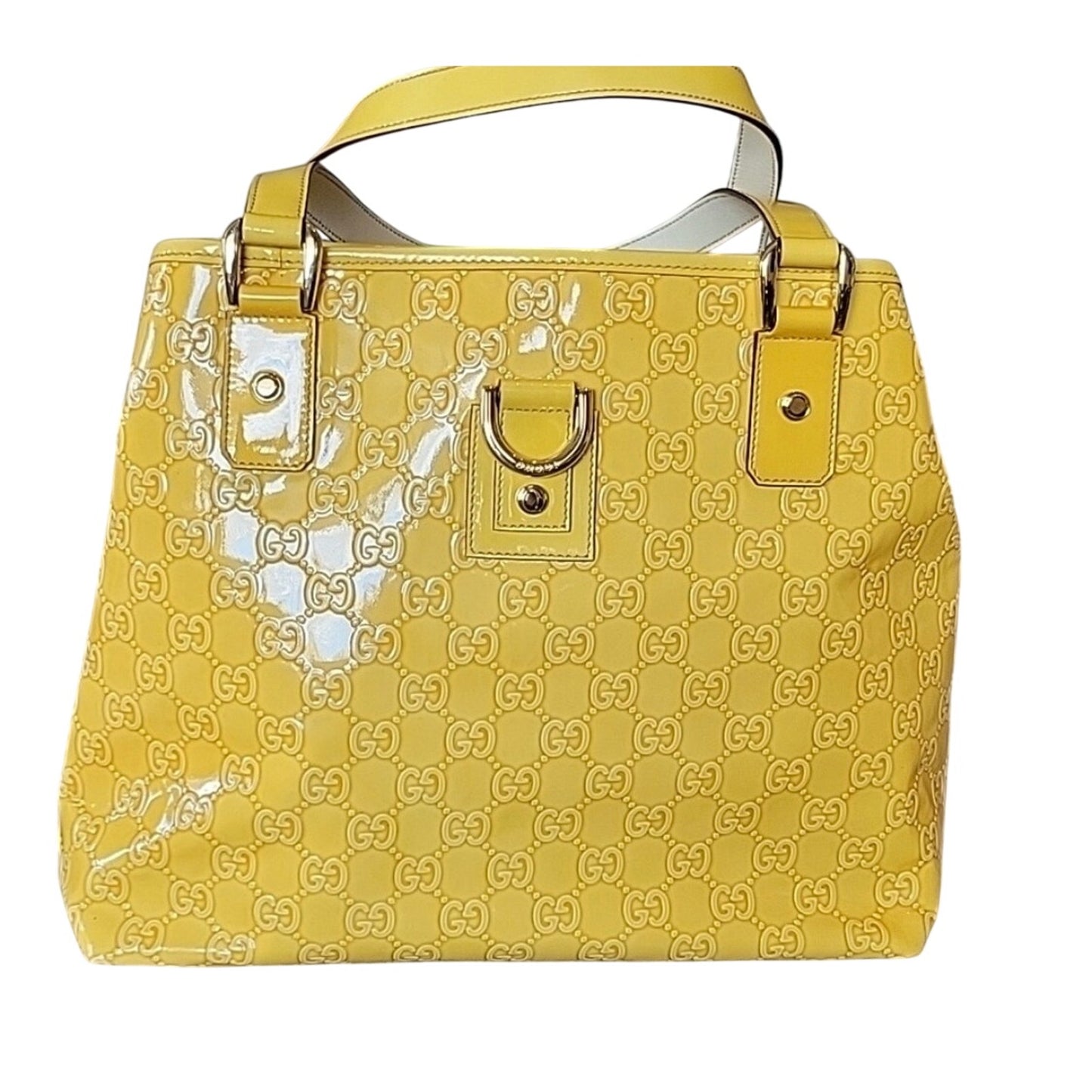 Gucci Vintage Patent Yellow Tote - Pristine