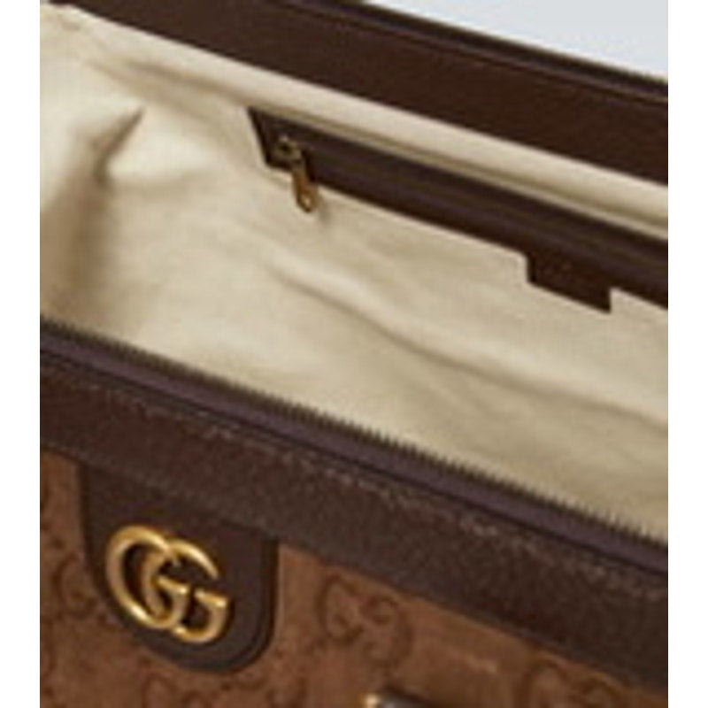 LIMITED EDITION Gucci GG Suede Duffle Bag in brown 19.7"W x 12.6"H x 10.6"D