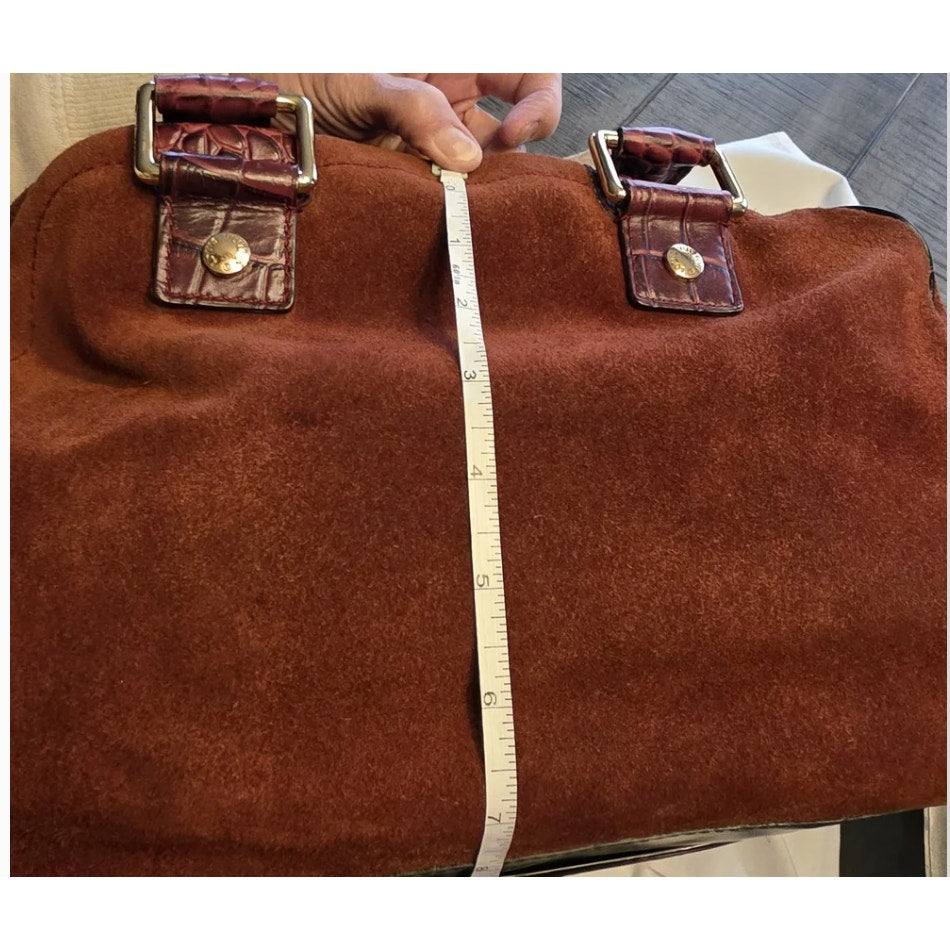 LOUIS VUITTON LIMITED EDITION HAVANE STAMPED TRUNK PM SUEDE CROCODILE LEATHER