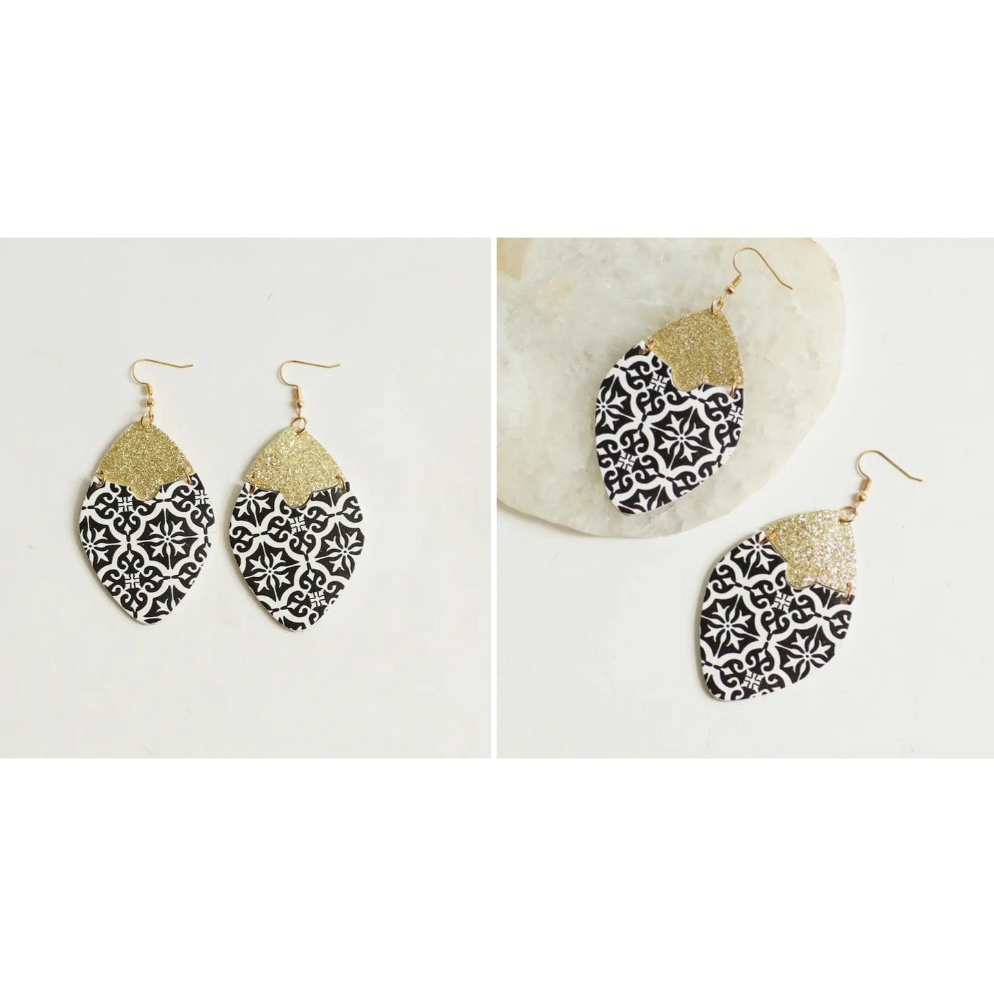 Josie Earring - Black & White