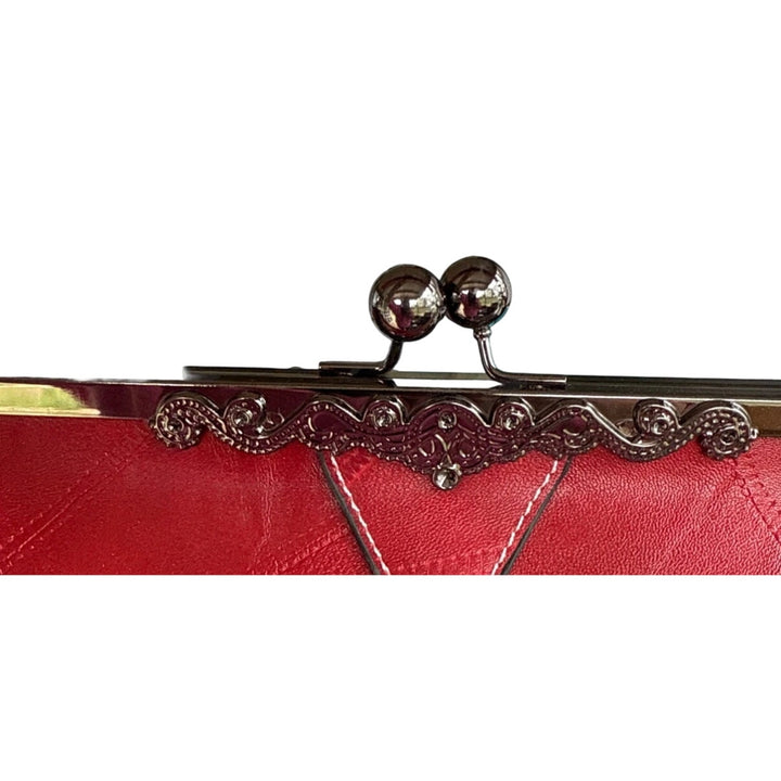 Vintage Inspired Pink Leather KISSLOCK bag NWOT