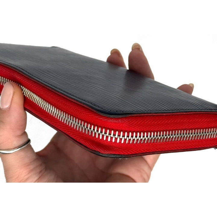 Louis Vuitton Blue & Red Epi Wallet Silver Hardware EUC