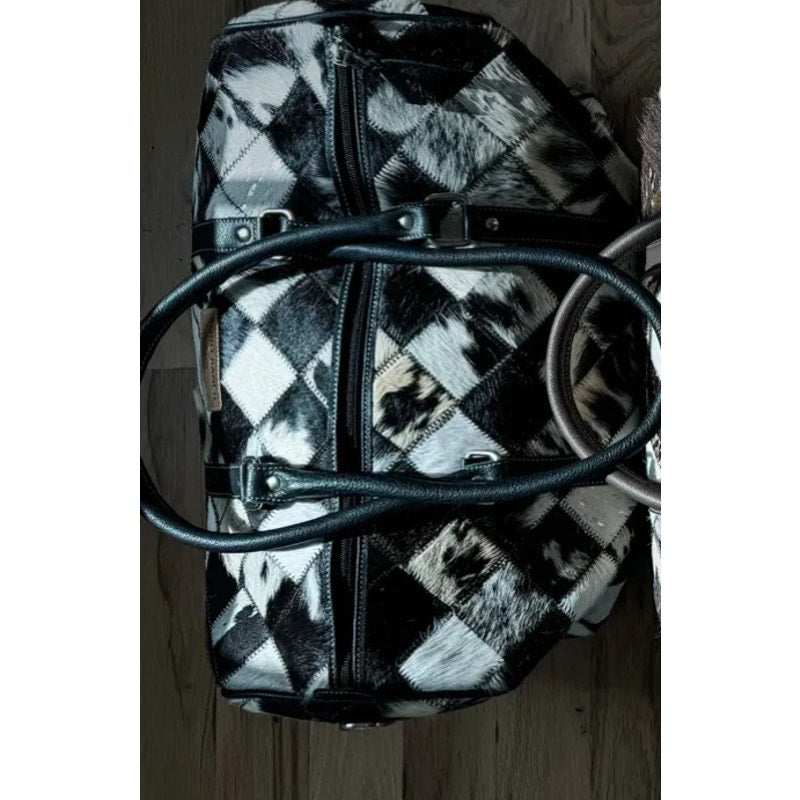 Boho Luxe Duffle Weekender Leather Hairon Cowhide Travel