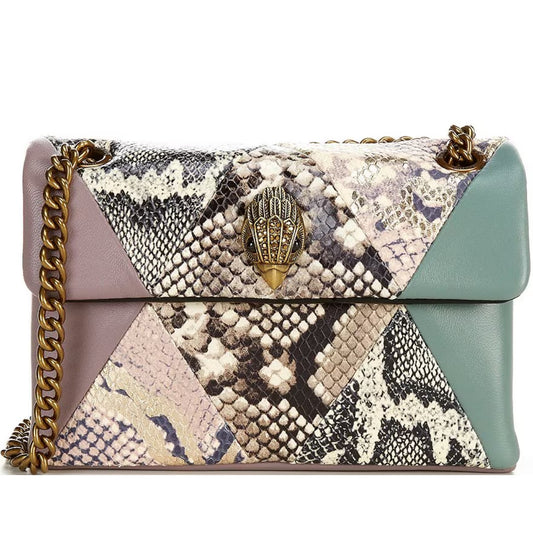 Kurt Geiger London, the Leather Mini Kensington Multi Print Chain Strap Crossbody