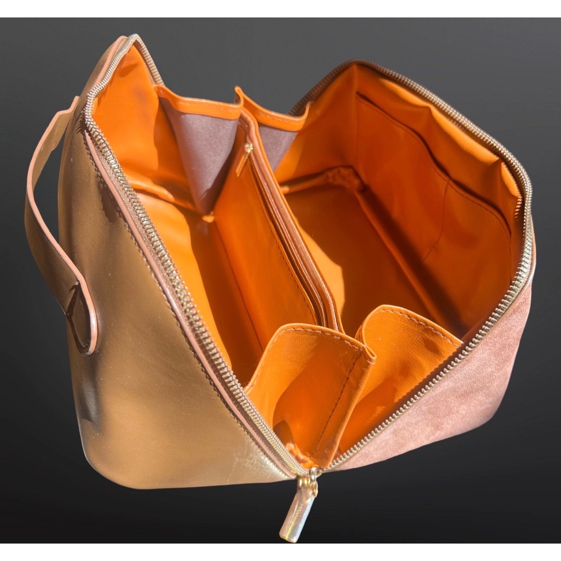 Equestrian Horse Bit Cosmetic Toiletry Bag Vegan Leather