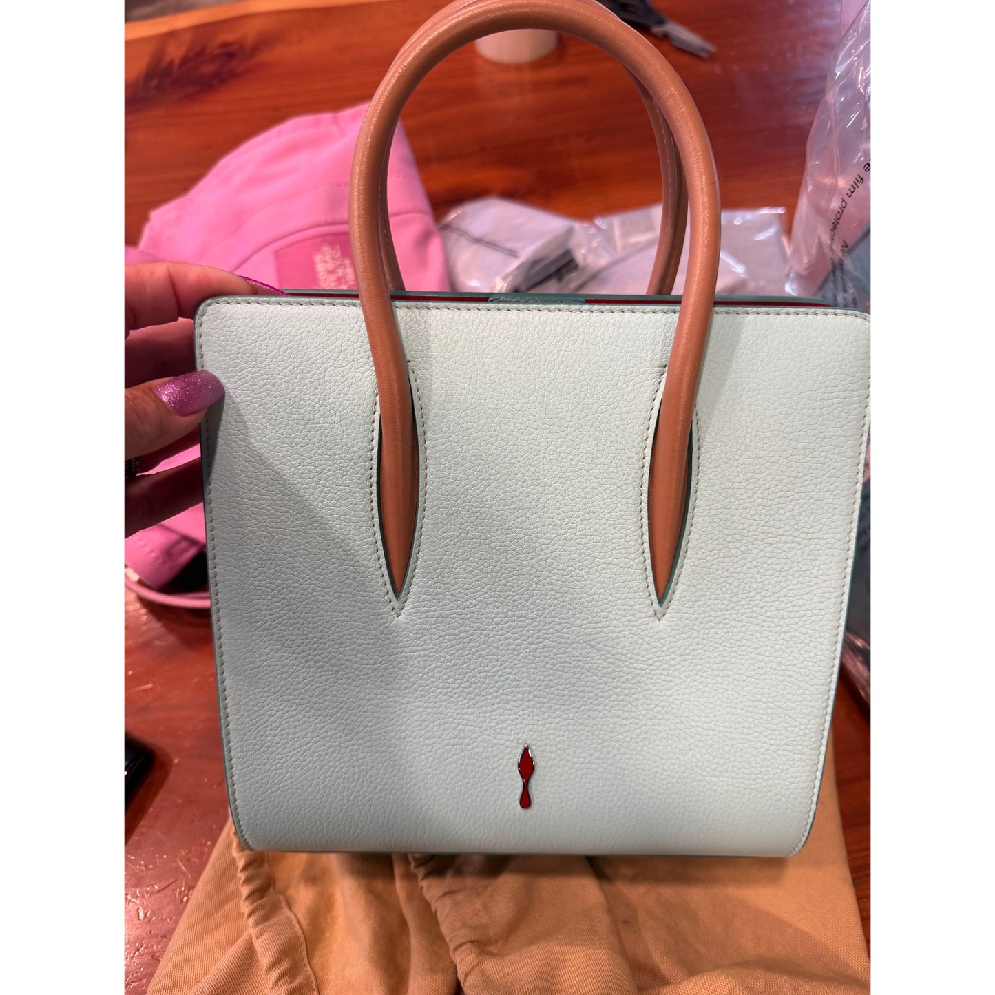 Christian Louboutin Paloma Leather Two Way Tote Bag W/ Dust Bag EUC