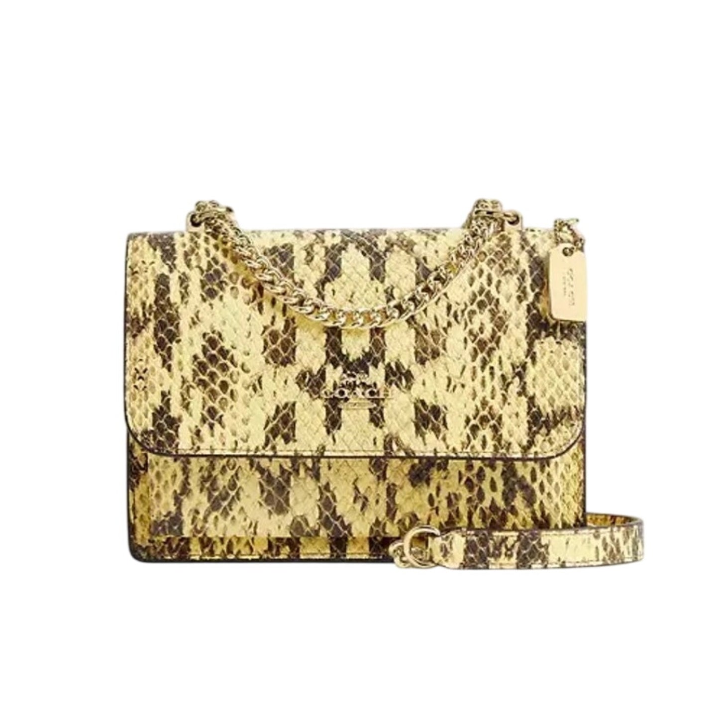 Coach Mini Klare Crossbody Bag Yellow Snake Embossed