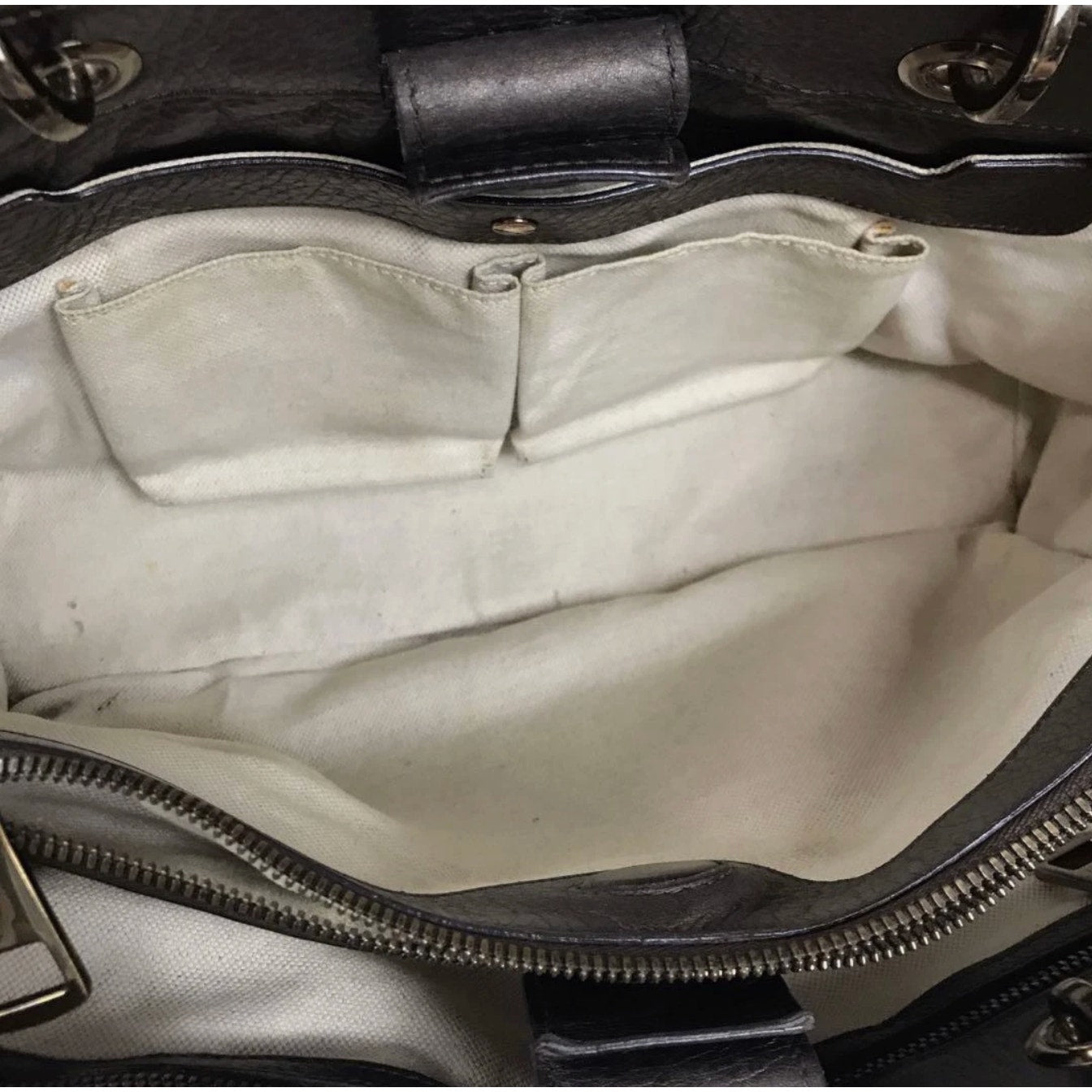 Gucci Bamboo Shopper Tote Bag Bronze-Toned Python Skin Black Bamboo Handle EUC