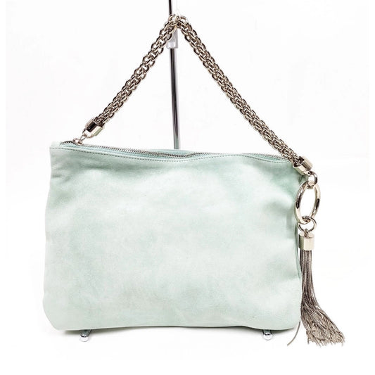 JIMMY CHOO Hand Bag  Green Suede Leather