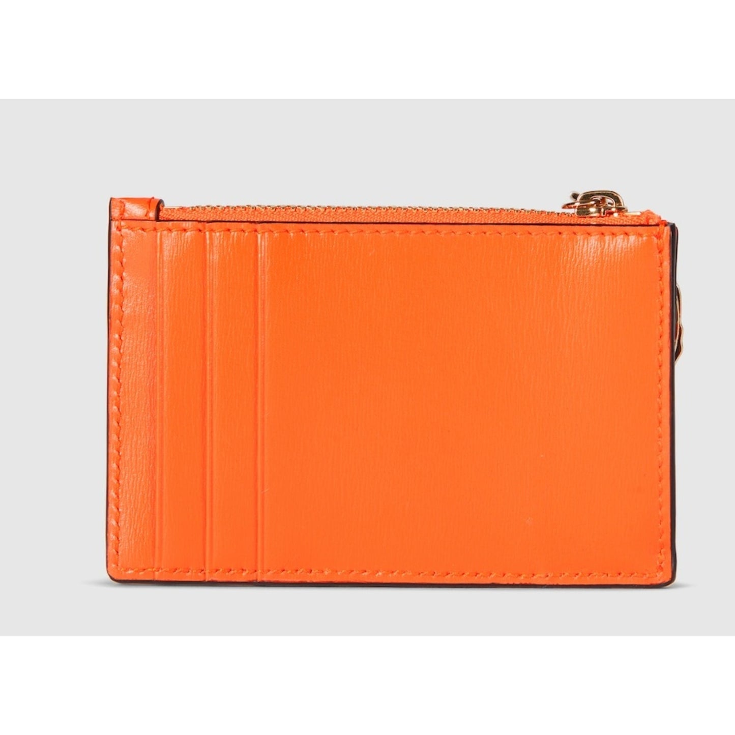 Gucci Luce Embellished Textured-Leather Canvas-Jacquard Cardholder - Orange NWB