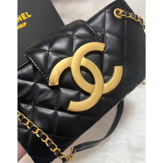 Chanel Beaute NEW Makeup Crossbody Black DOUBLE CC W/ Box