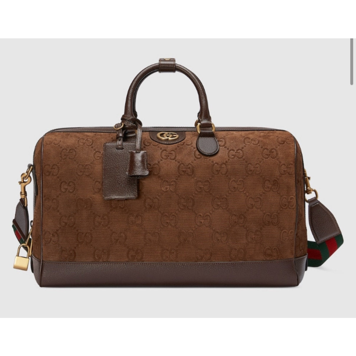 GUCCI LIMITED EDITION Gucci GG Suede Duffle Bag brown 19.7"W x 12.6"H x 10.6"D