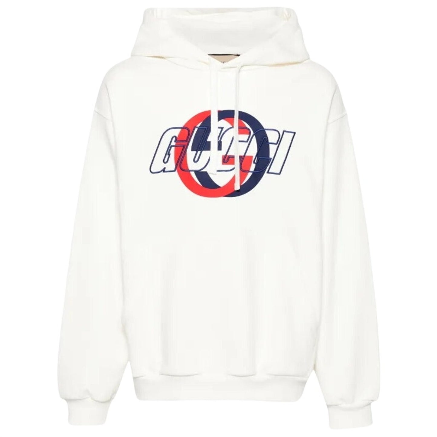 Gucci Interlocking G cotton hooded sweatshirt  multicolored logo motif NWT SZ SMALL