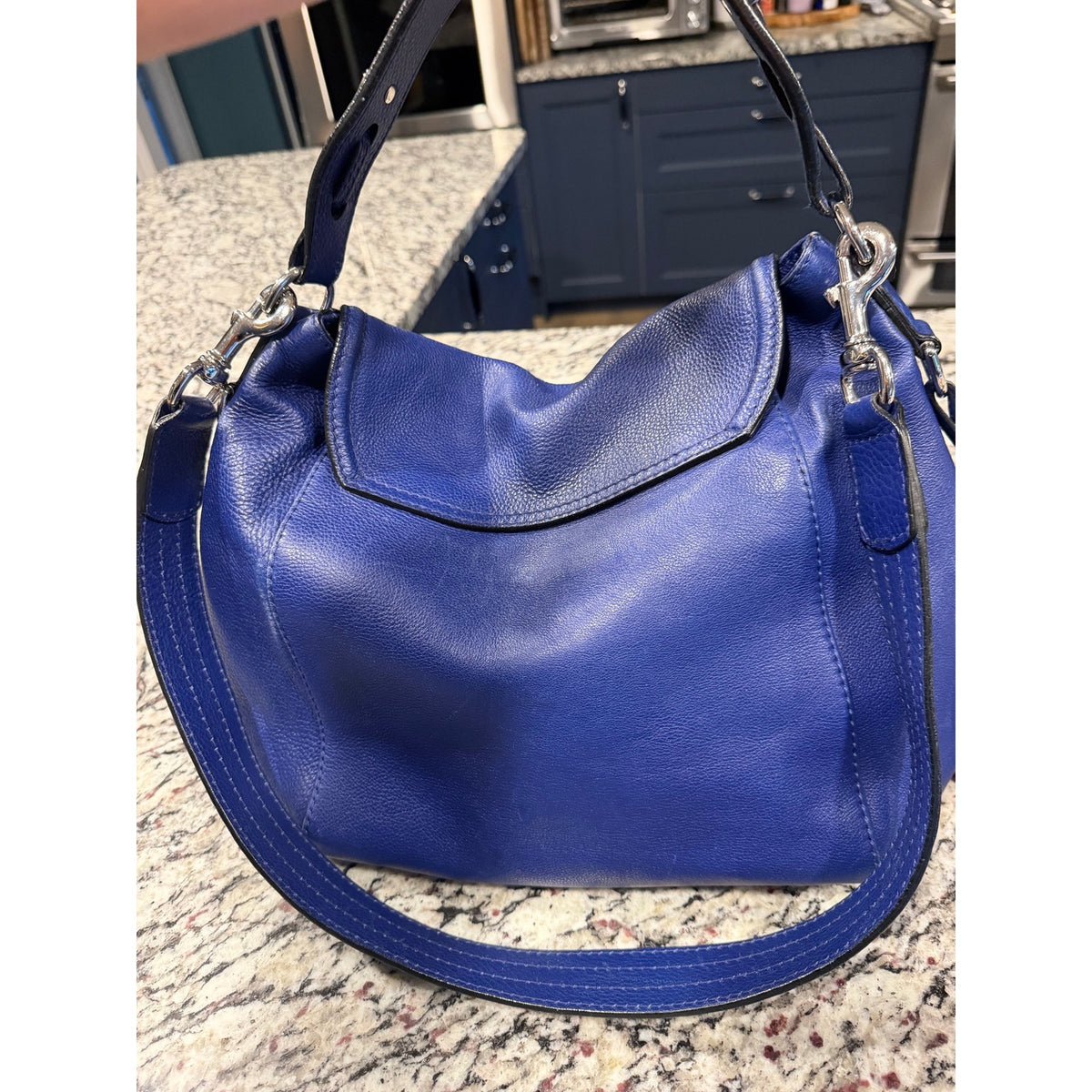 Gucci Techno Horsebit Hobo Blue EUC