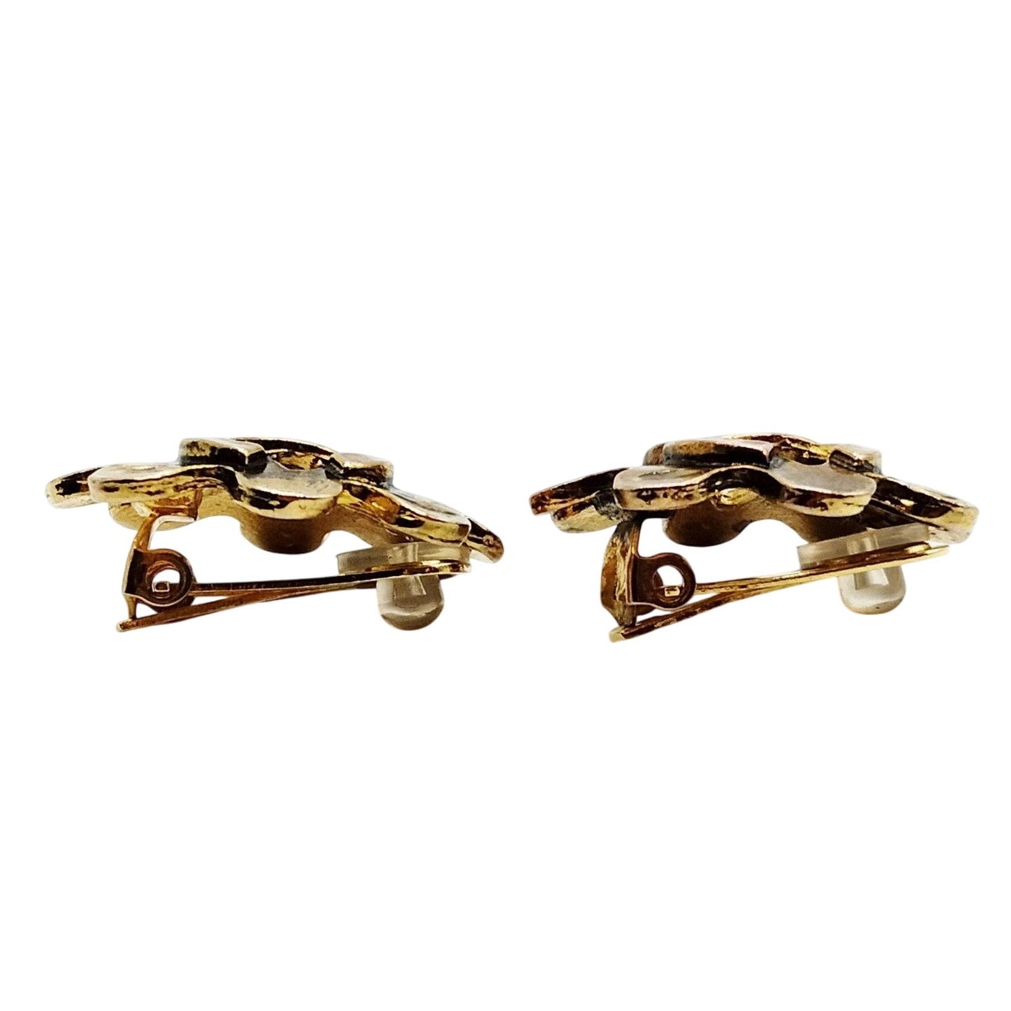 Chanel Gold Plated Clip Earrings