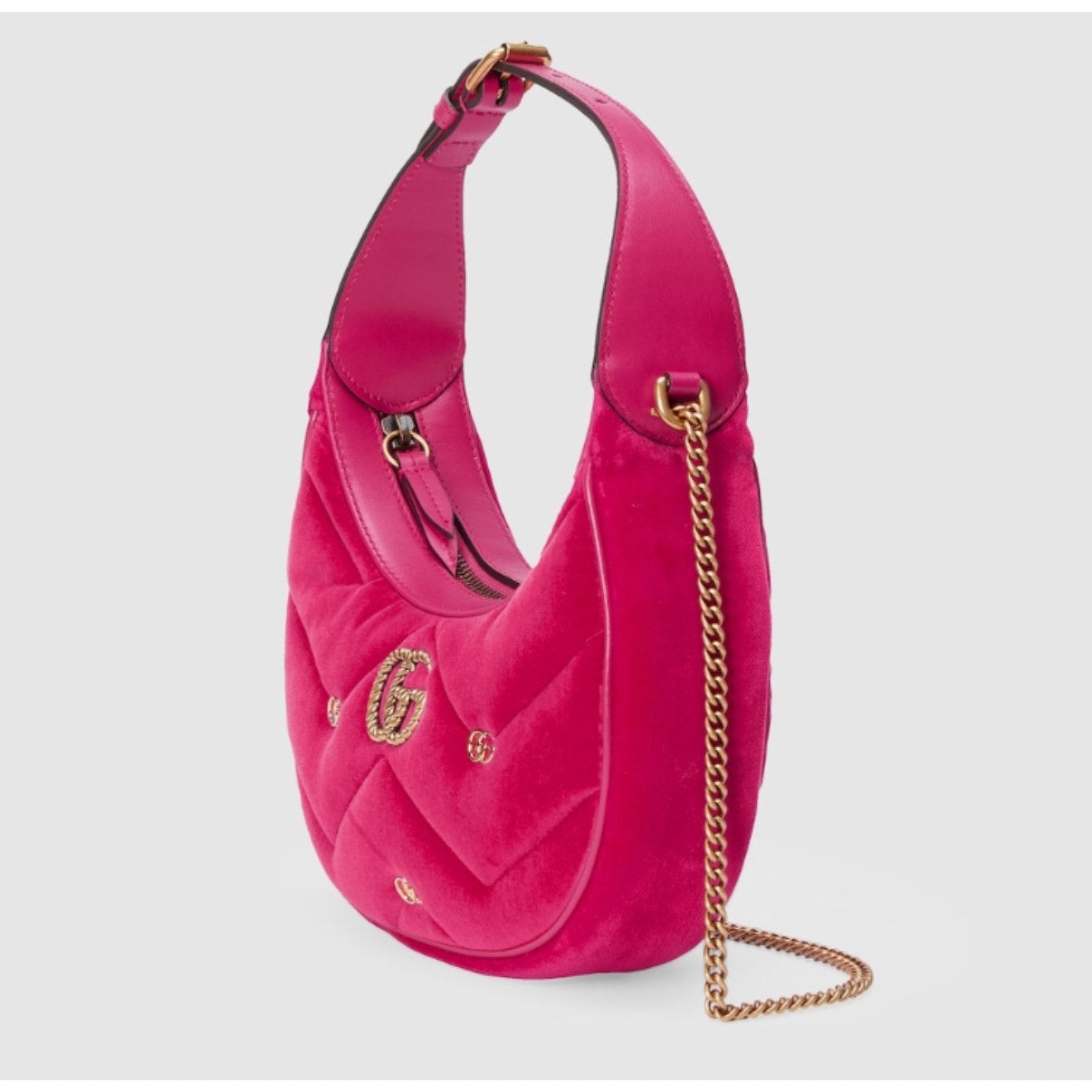 GUCCI Women's Blue Gg Marmont Half-Moon-Shaped Mini Bag Pink SOLD OUT STYLE