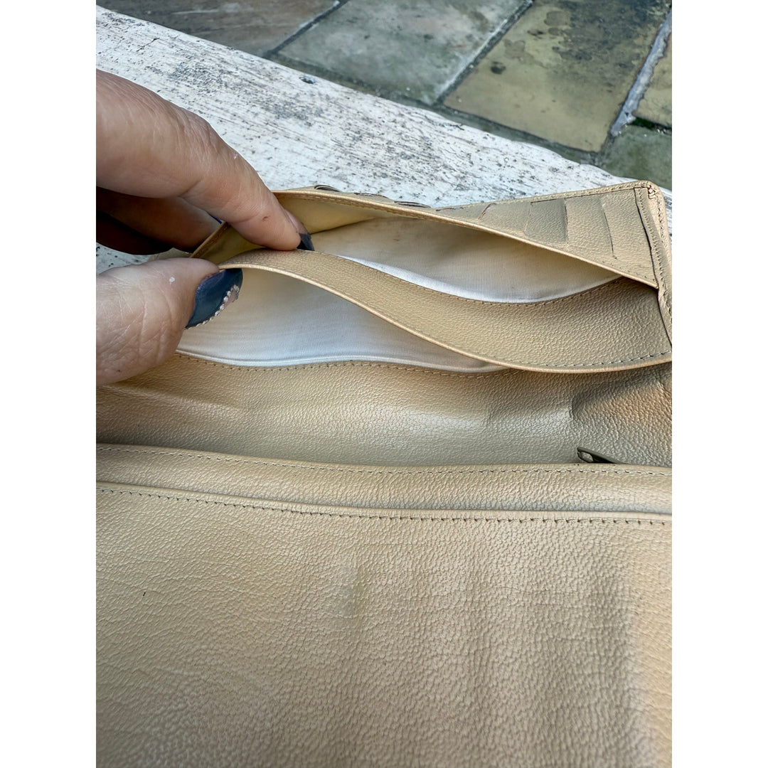 CHANEL CAVIAR LEATHER WALLET IN BEIGE