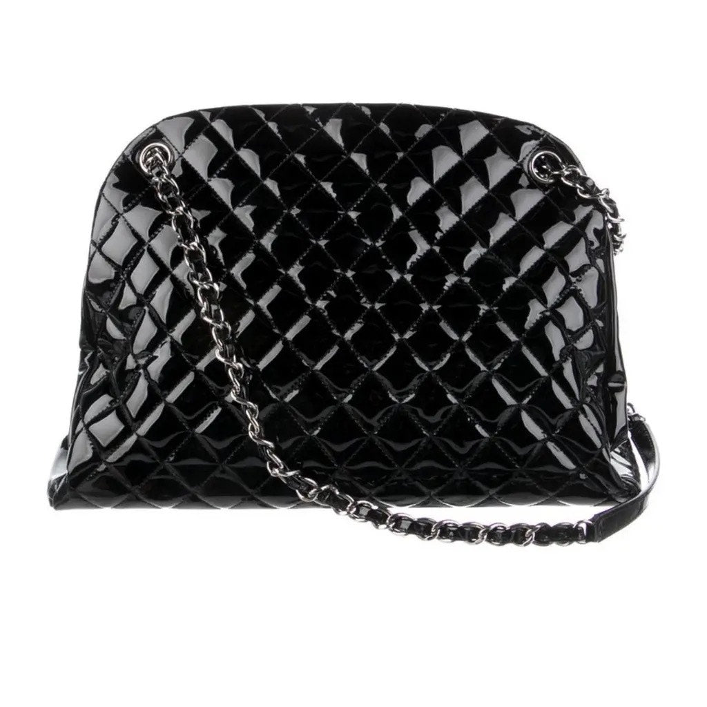Chanel Black Quilted Patent Leather XL Just Mademoiselle Pristine