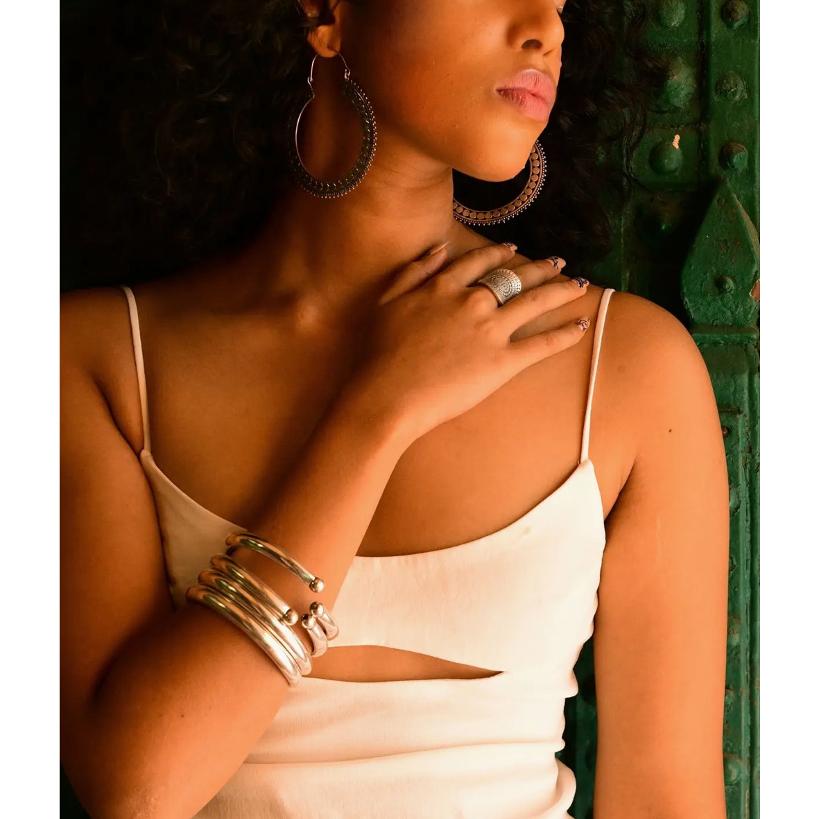 Alina Silver Hoops