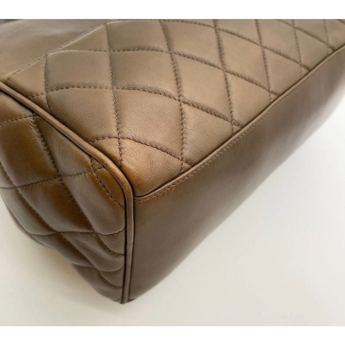 Chanel Vintage Lambskin 1980’s Matelasse Brown Handbag