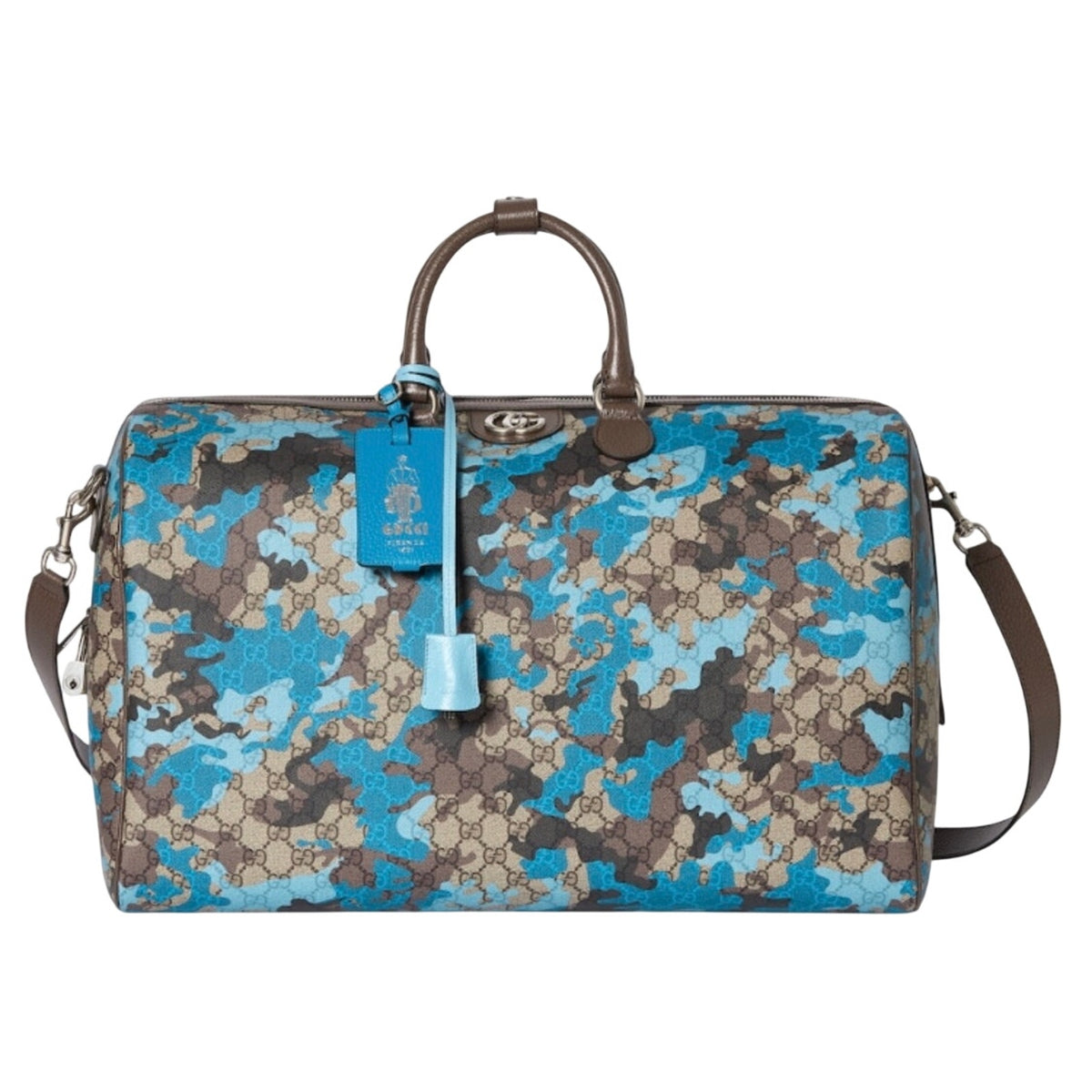 Gucci GG Supreme Camouflage Duffle Bag 20.4x12.9x11 NWT