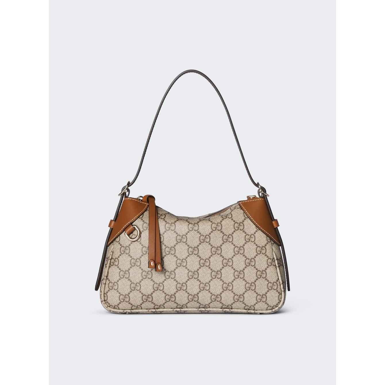 Gucci Emblem Small Shoulder Bag Beige Brown NWT