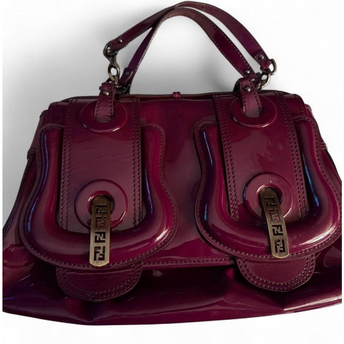 Fendi Patent Leather B Bag EUC