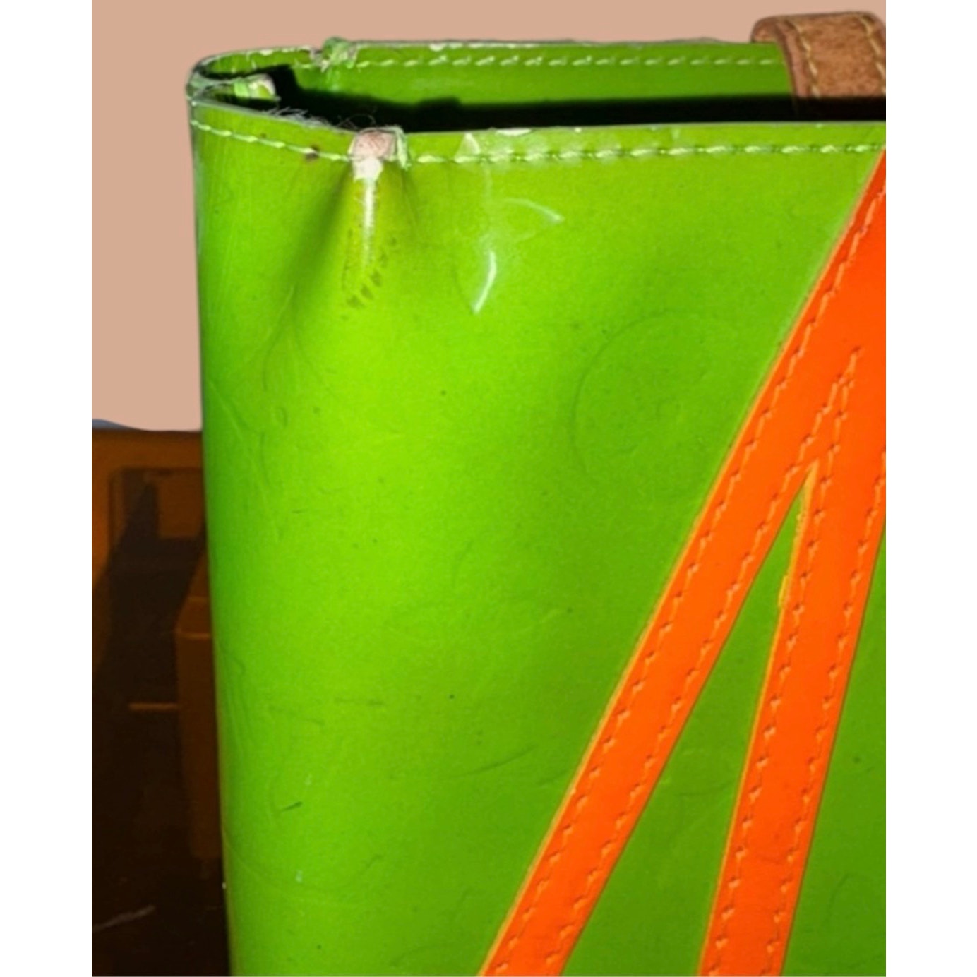 Louis Vuitton Green vernis Reade PM Limited Edition Robert Wilson