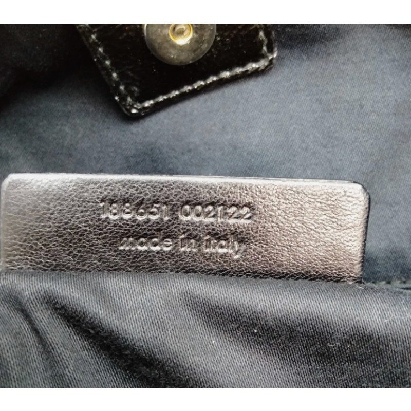 YVES SAINT LAURENT RIVE GAUNCH BLACK PATTON LEATHER TOTE EUC