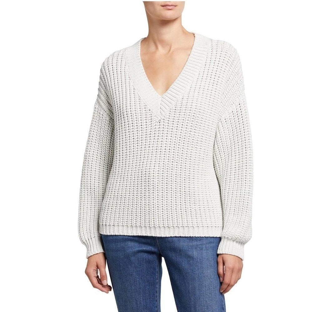 Brunello Cucinelli Wet Effect V-Neck Sweater LUX -$2000 Retail