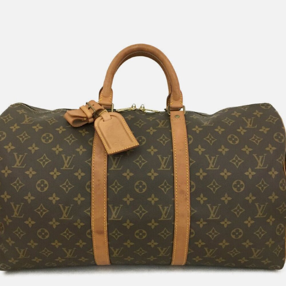 Louis Vuitton Monogram Keepall 50 Boston Travel Hand Bag