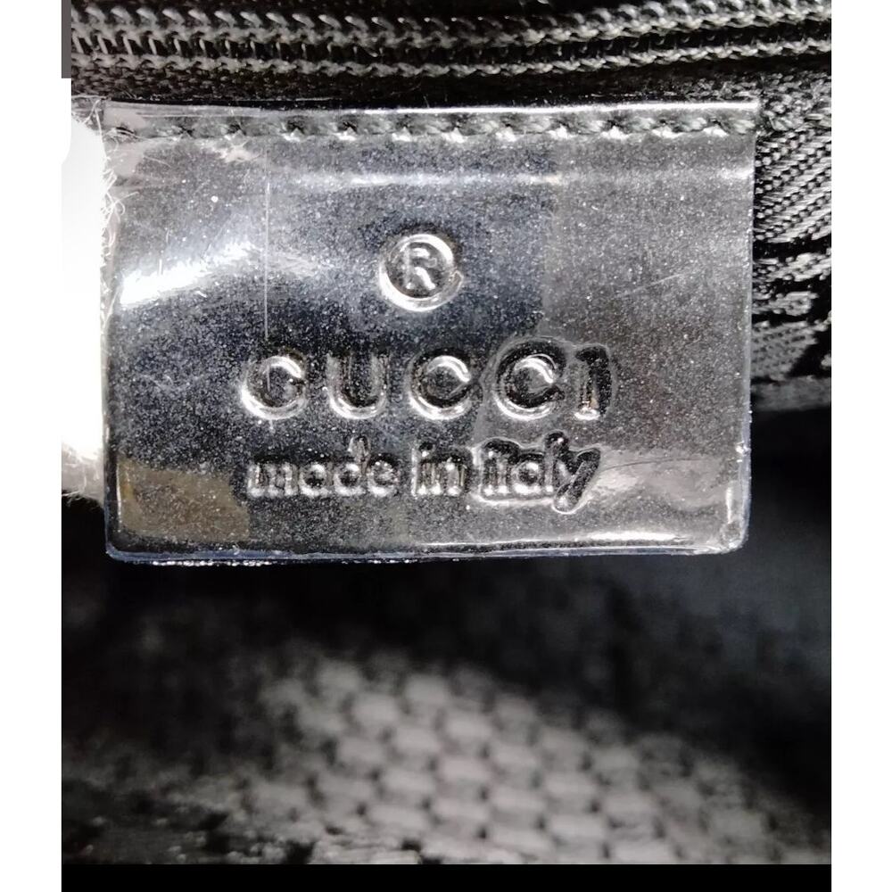 Gucci Vintage Web Canvas Patent Leather black/Gray/white EUC