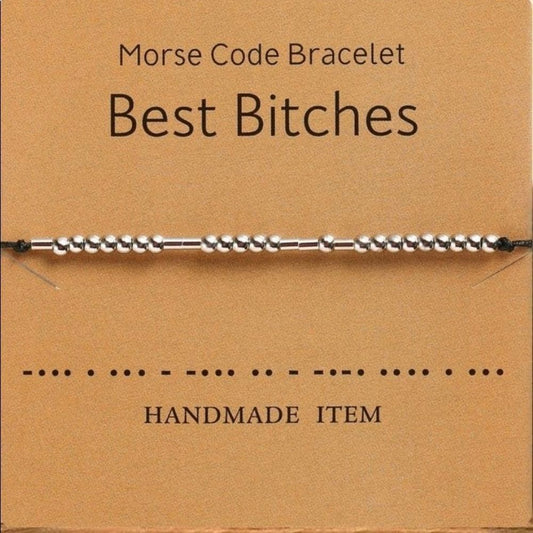 - Bundle of 4 Morse Code “Best Bitches” Adjustable Bracelet