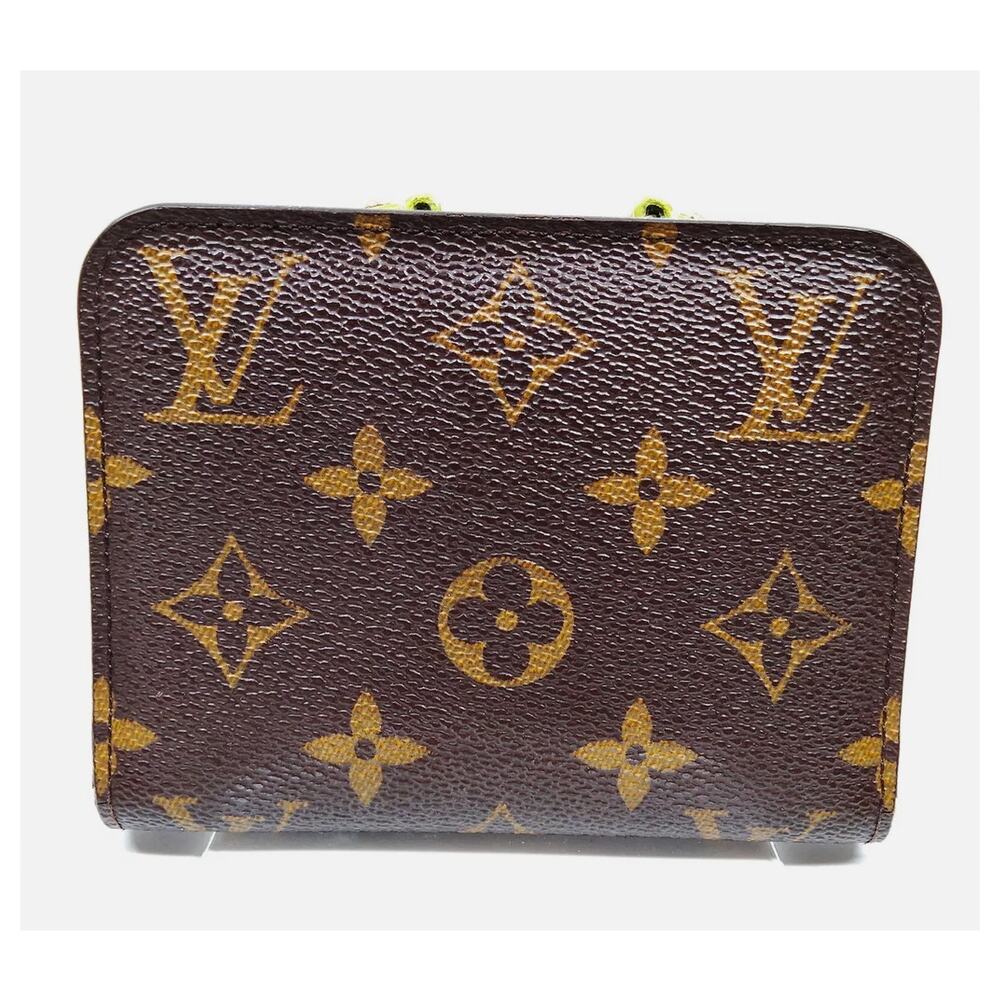 LOUIS VUITTONVert Monogram Canvas Fleuri Insolite PM Compact Wallet