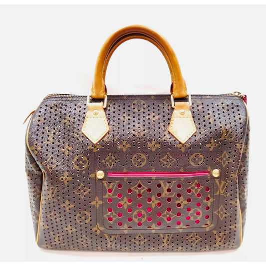 Louis Vuitton LV Hand Bag M95180 Speedy 30 Brown Monogram Perforated PRISTINE