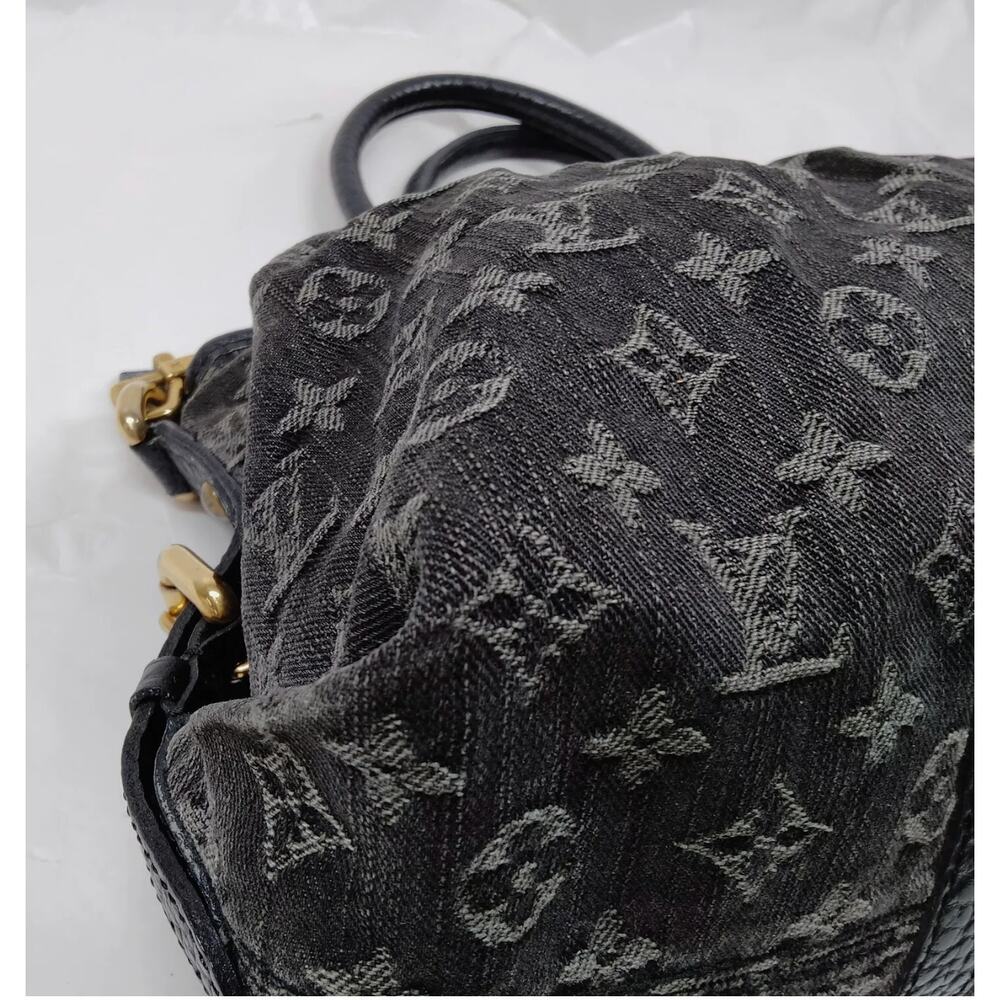 Louis Vuitton LV Hand Bag M95351 Neo CaBBy MM Black Monogram Denim