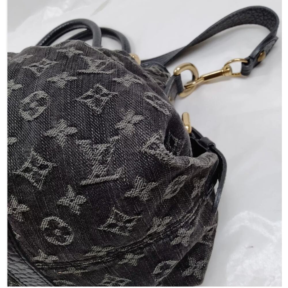 Louis Vuitton LV Hand Bag M95351 Neo CaBBy MM Black Monogram Denim