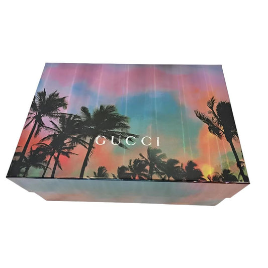 AUTHENTIC GUCCI Empty Gift Box Hologram Blue Pink Palm Trees