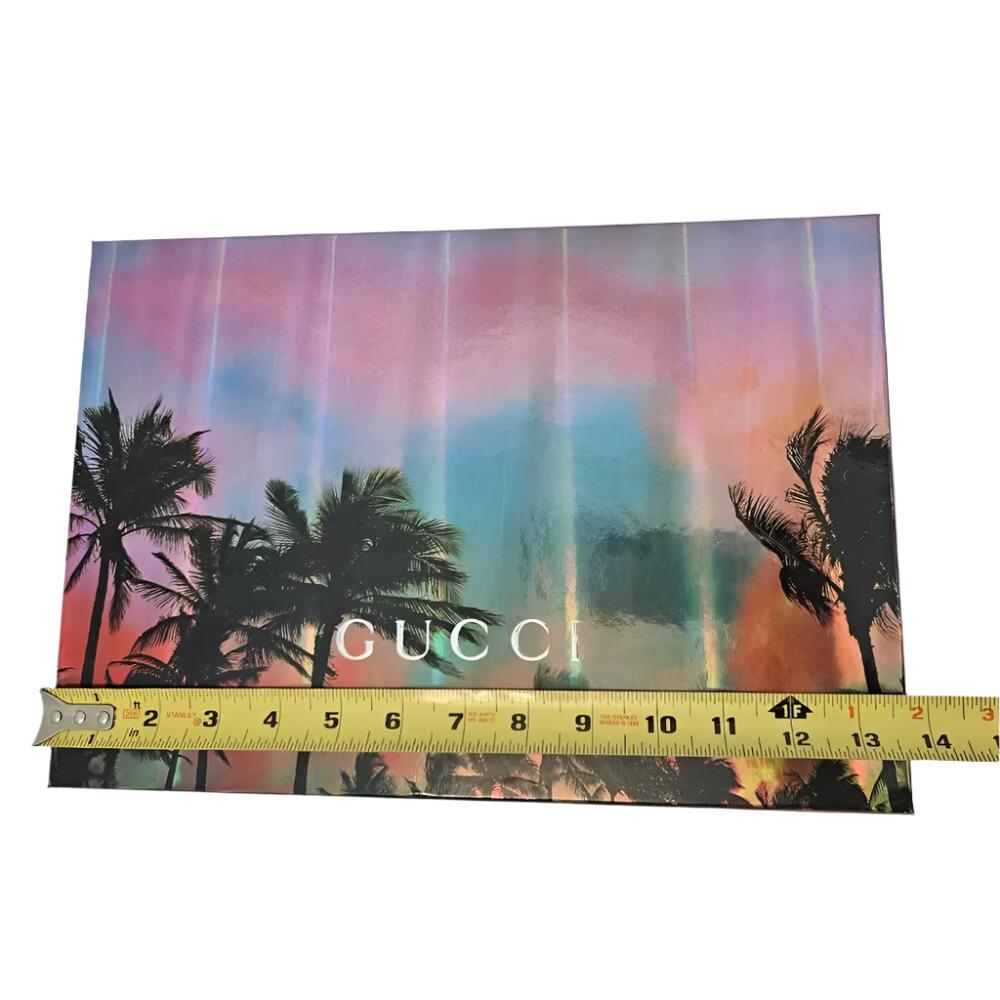 AUTHENTIC GUCCI Empty Gift Box Hologram Blue Pink Palm Trees