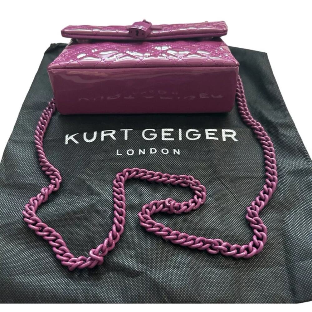 KURT GEIGER Mini Brixton Drench Purple Patent Leather Shoulder/Crossbody Bag