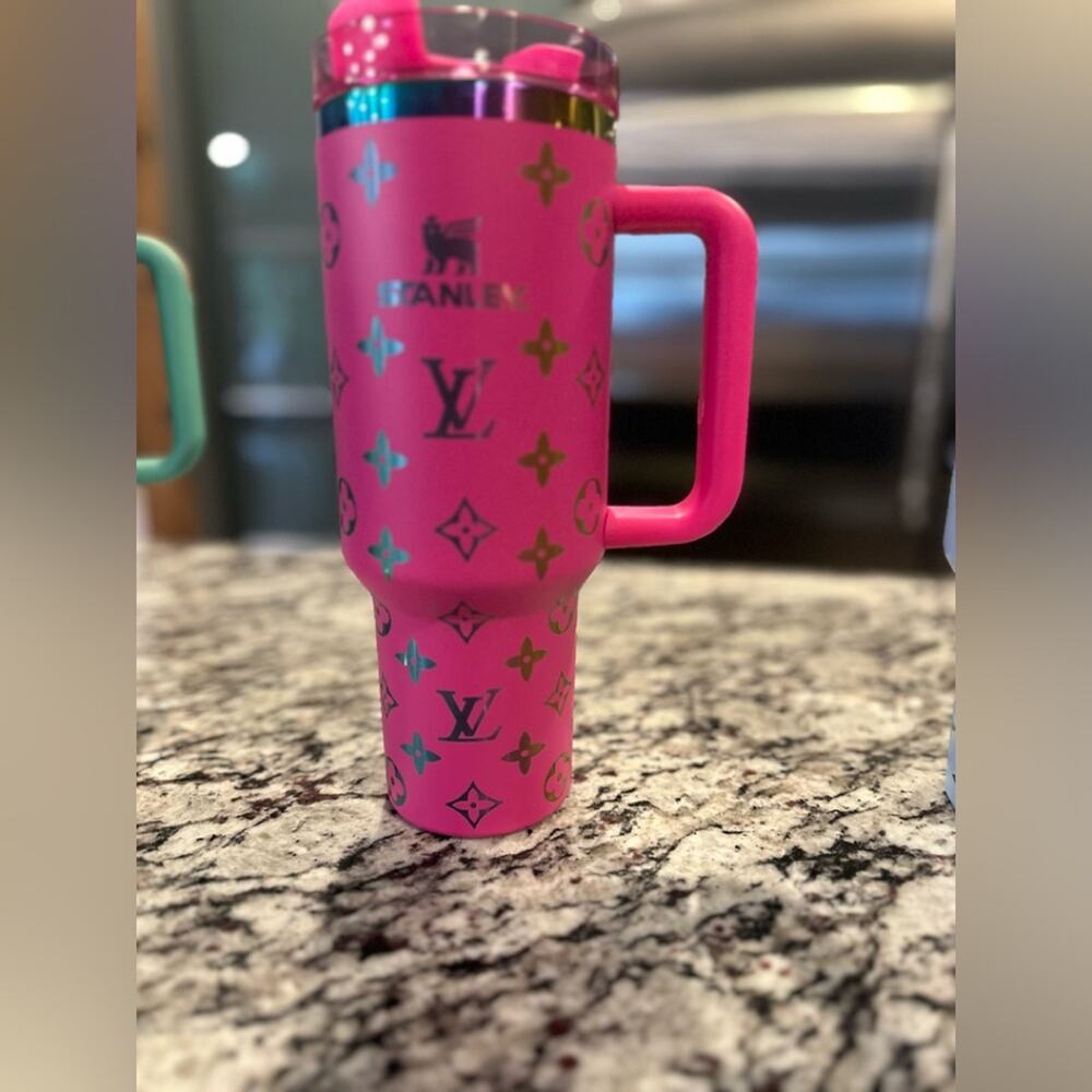 LV INSPIRED LASER ENGRAVED TUMBLER 40OZ NIB