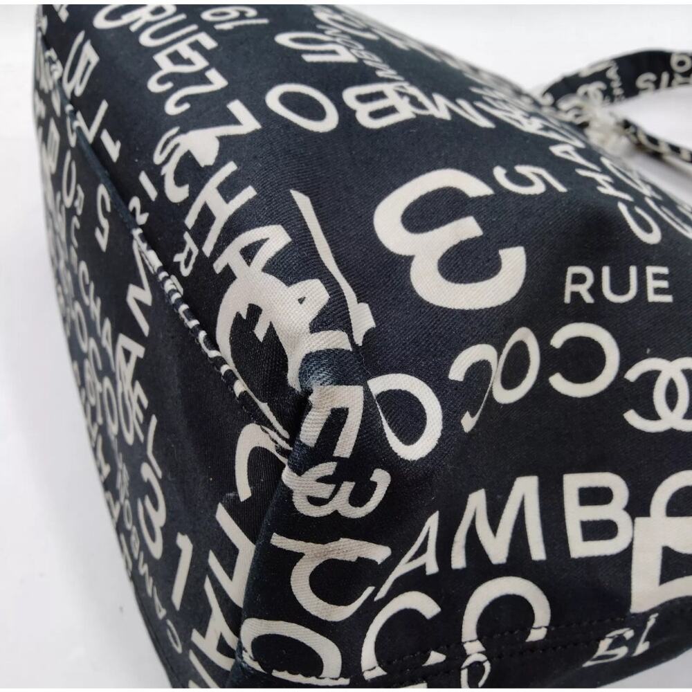 Chanel - "By Sea" - 31 Rue Cambon - Black Logo Canvas Tote Bag -PRISTINE